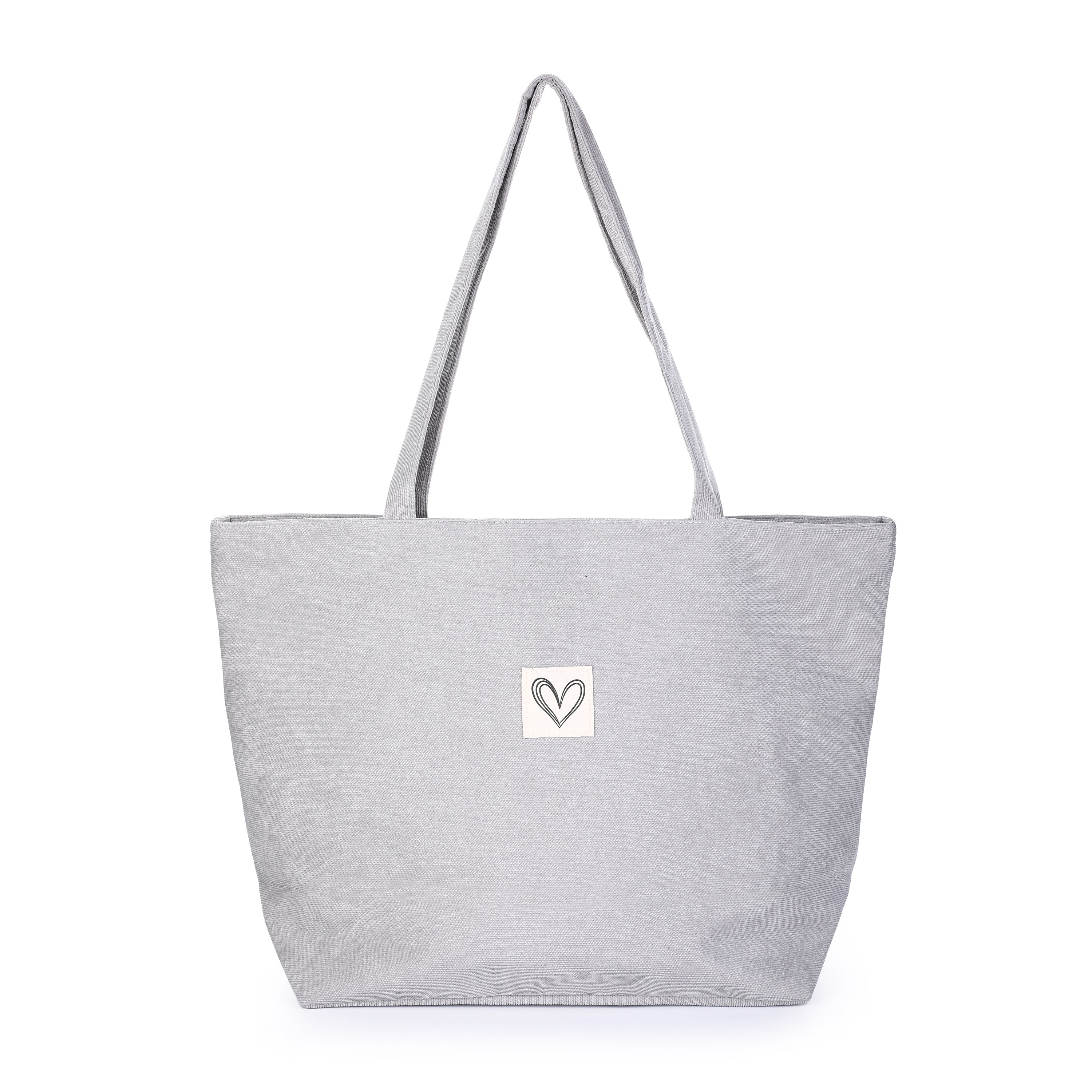 Heart Tote Bag Grey