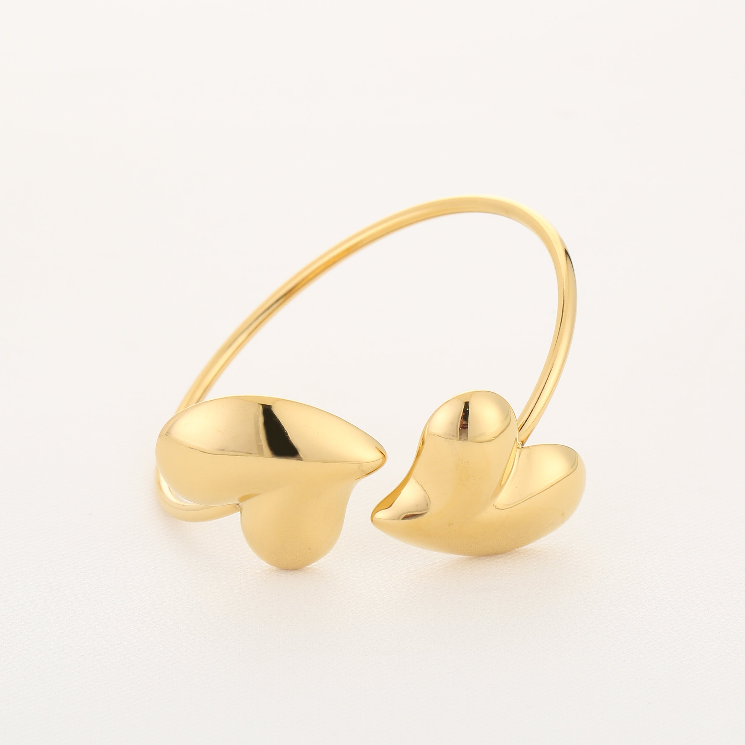 Double Heart Cuff Bracelet