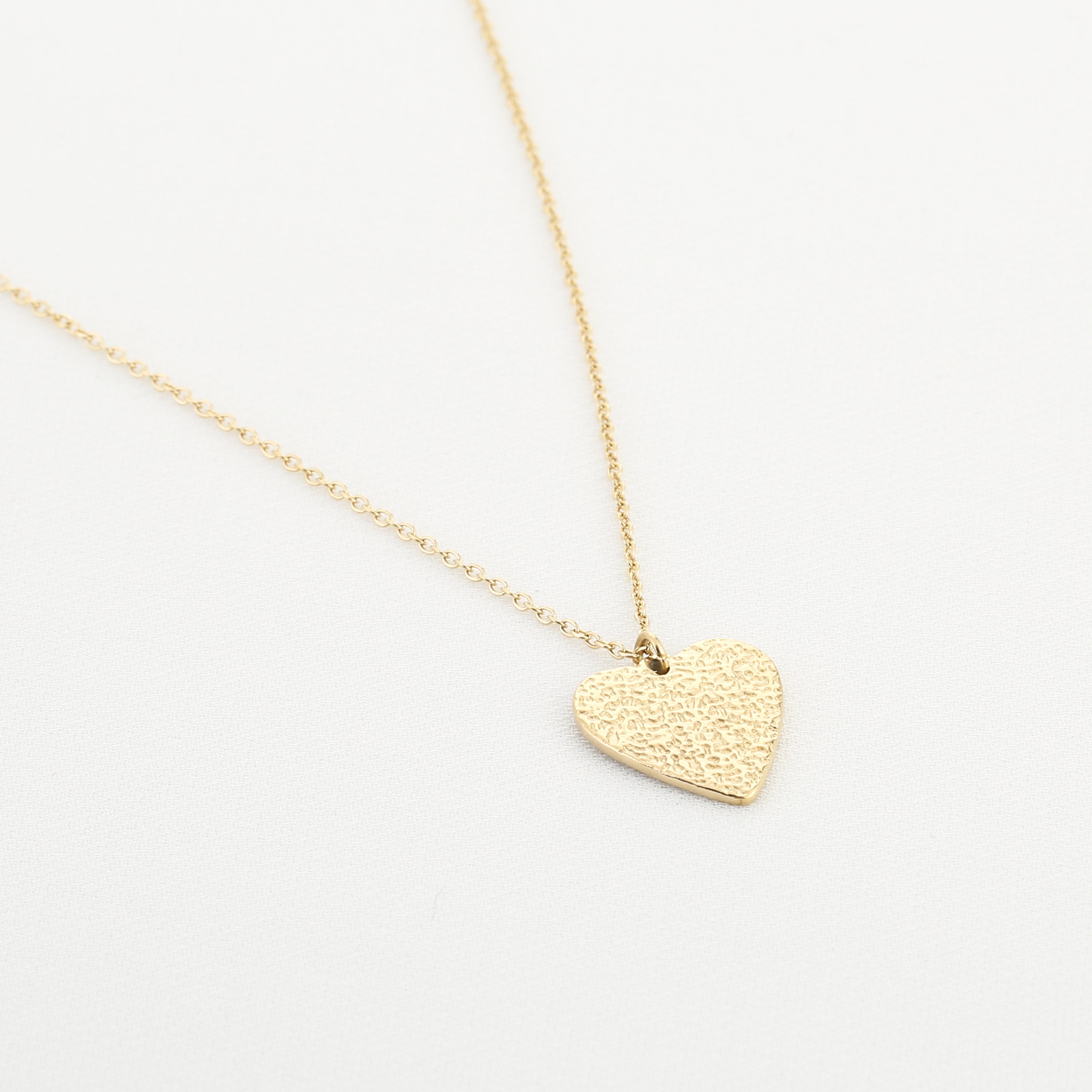 Golden Texture Heart Necklace