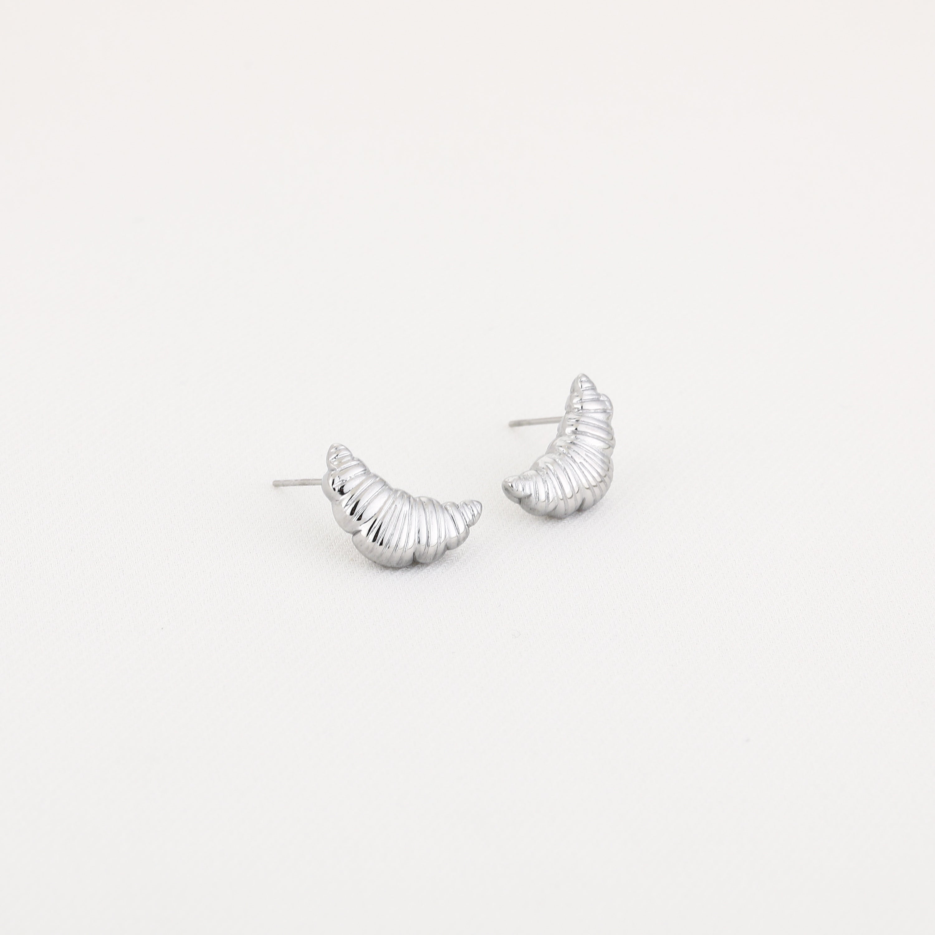 Silver Croissant Chic Earrings