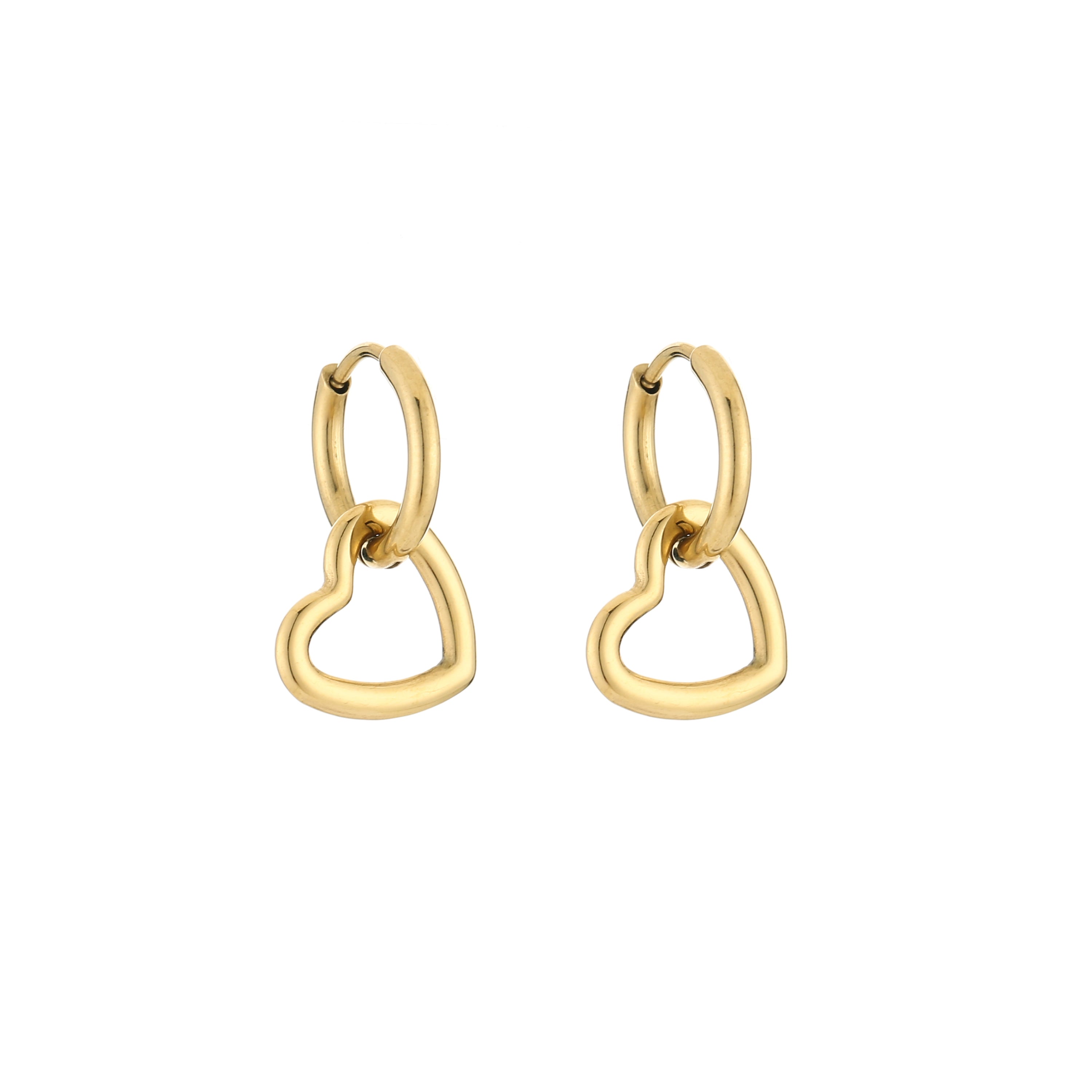Open Heart Earrings Gold