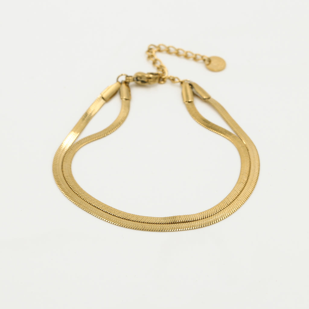 Double Snake Bracelet Gold