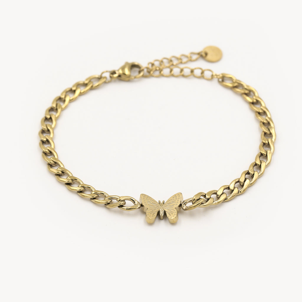 Butterfly Chain Bracelet Gold