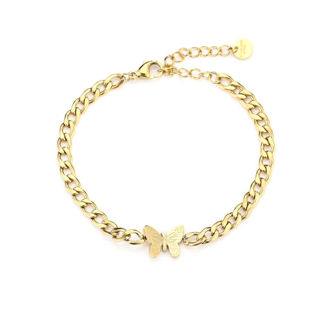 Butterfly Chain Bracelet Gold
