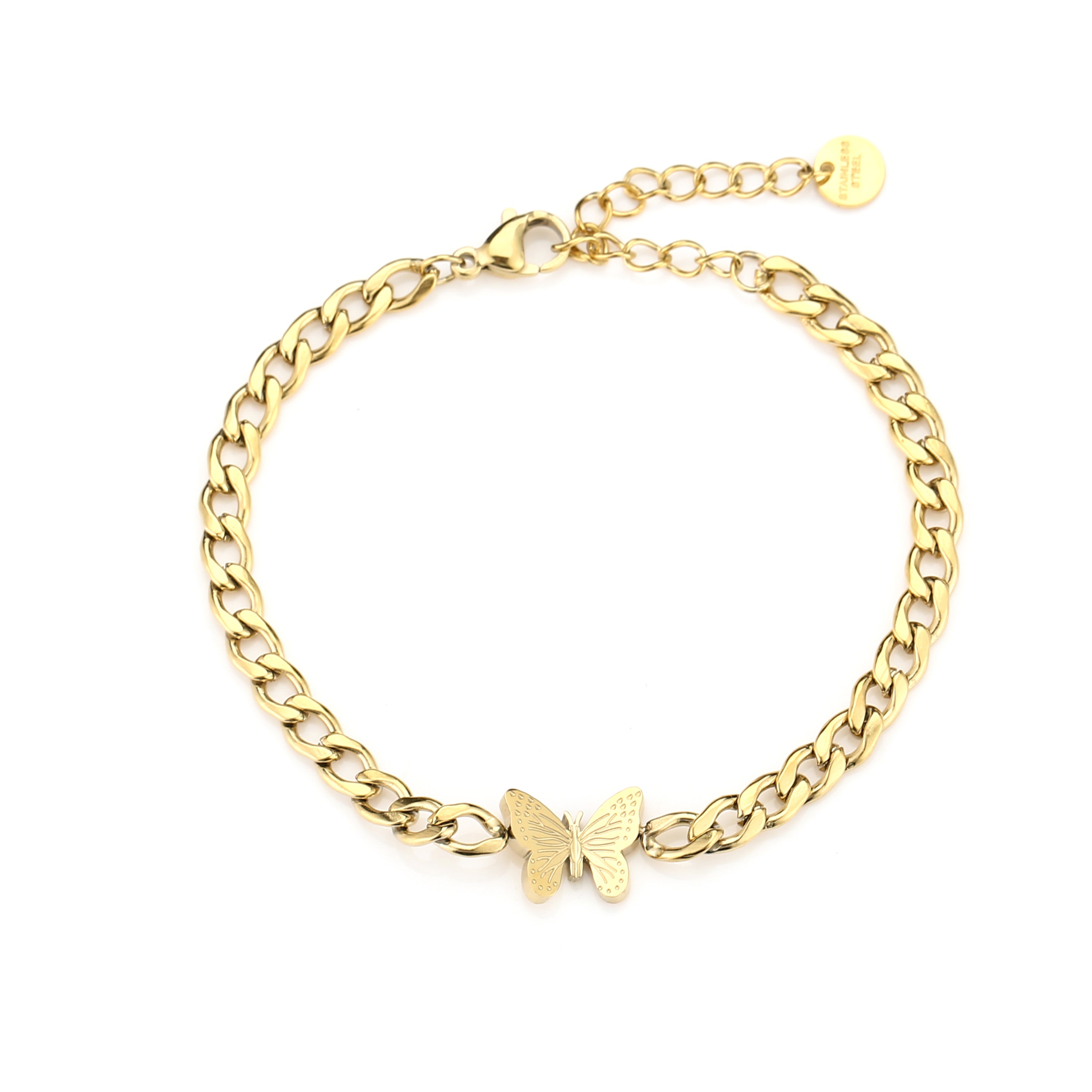 Butterfly Chain Bracelet Gold