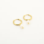Golden Pearl Hoops