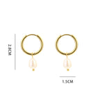 Golden Pearl Hoops
