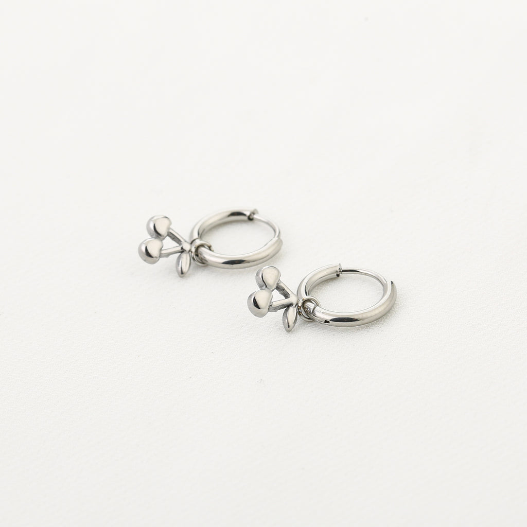 Silver Cherry Earrings
