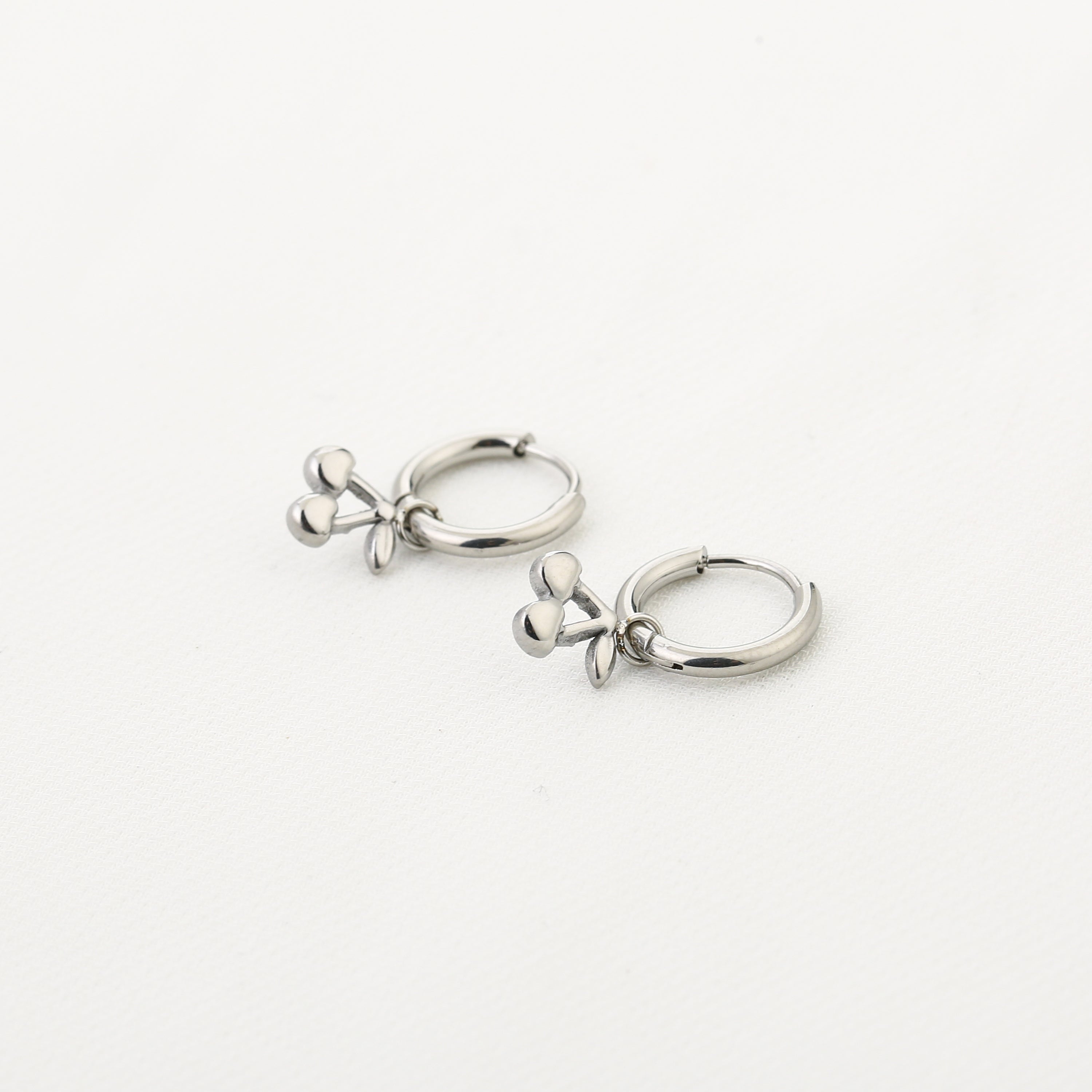 Silver Cherry Earrings