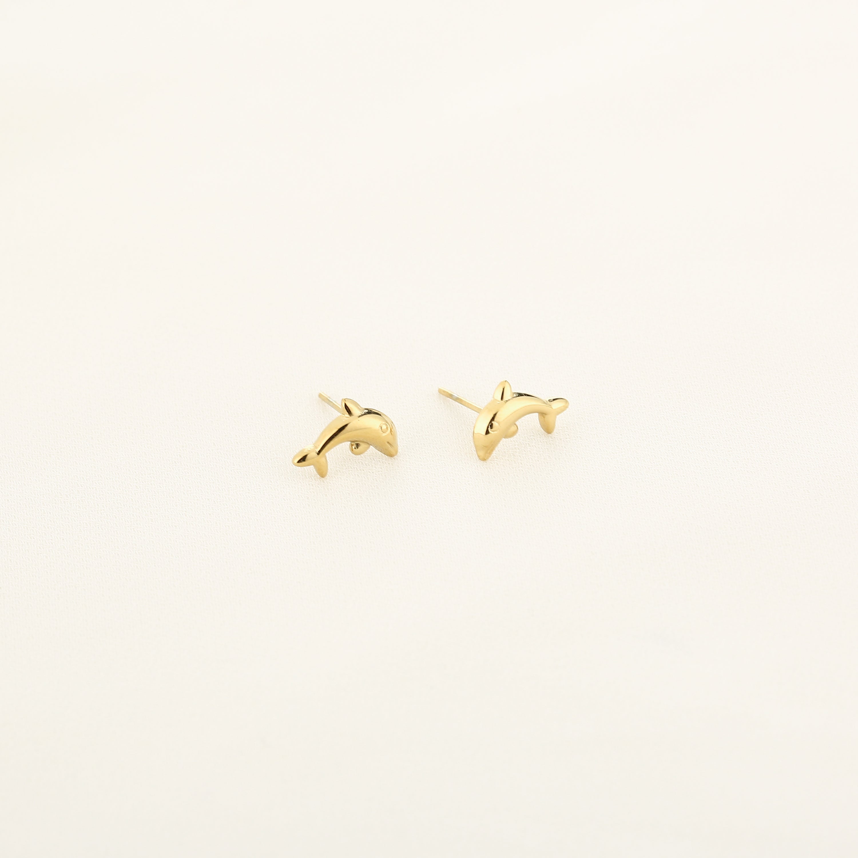 Dolphin Stud Earrings Gold