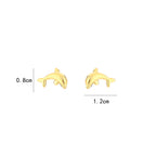 Dolphin Stud Earrings Gold