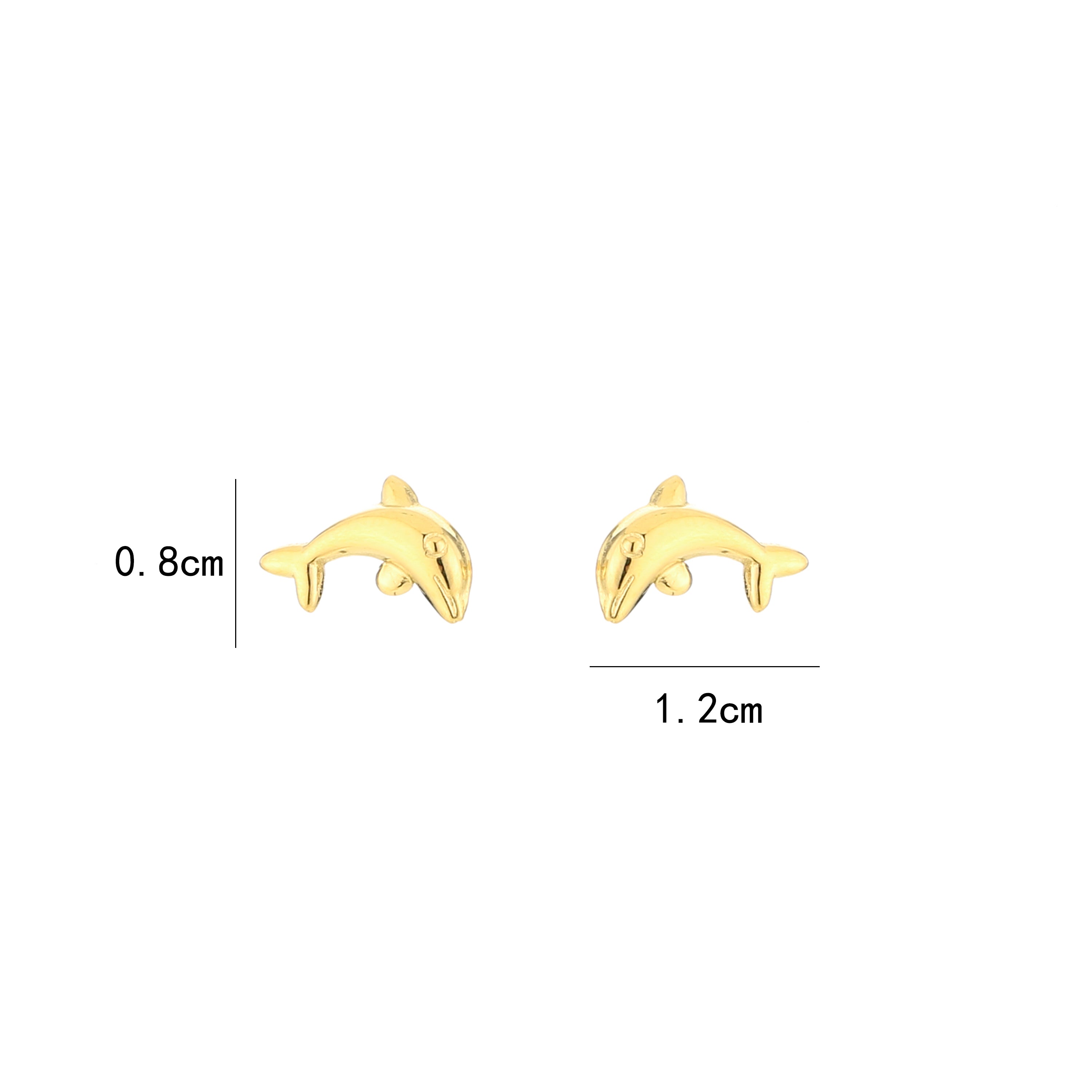 Dolphin Stud Earrings Gold