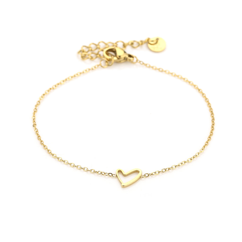 Open Heart Bracelet Gold