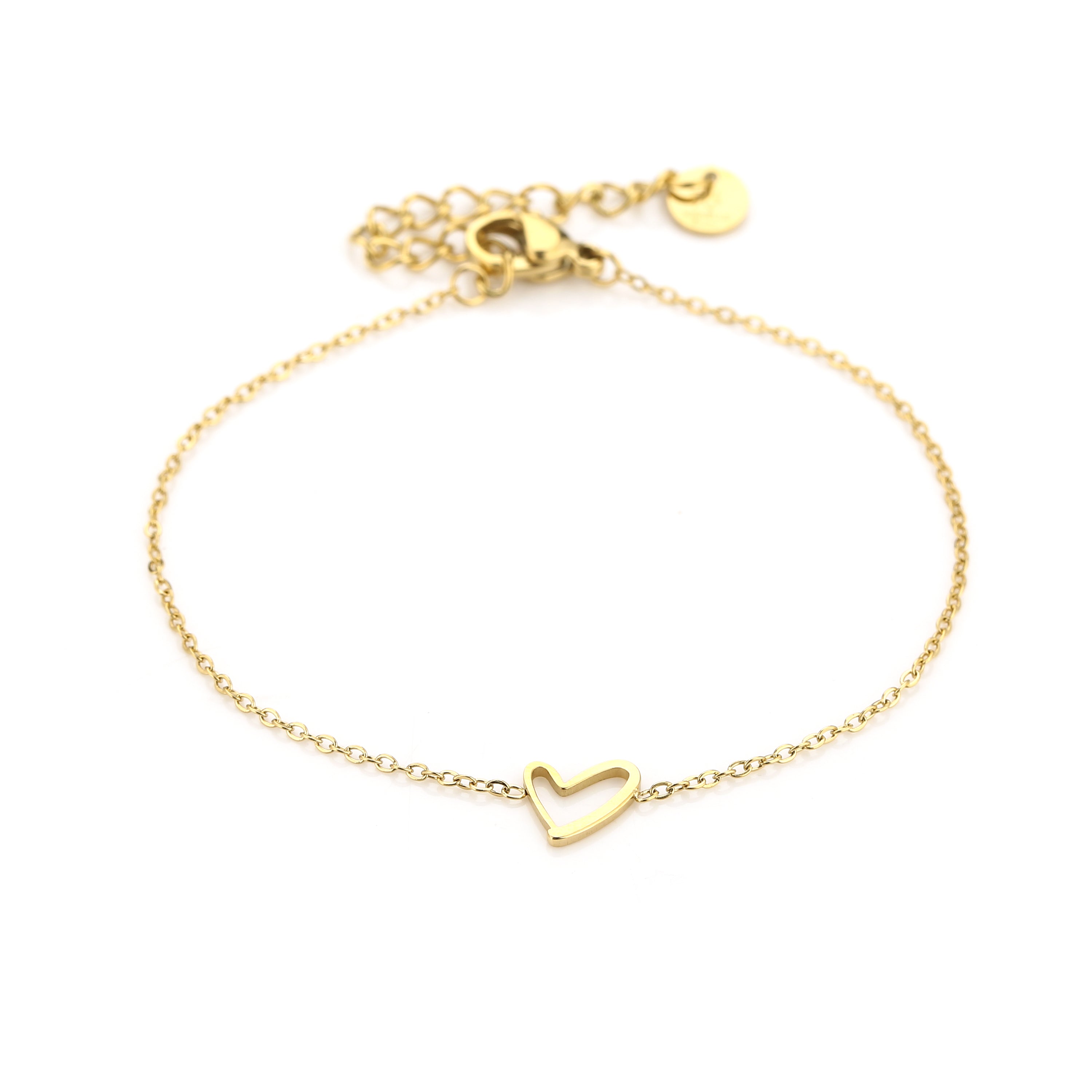 Open Heart Bracelet Gold