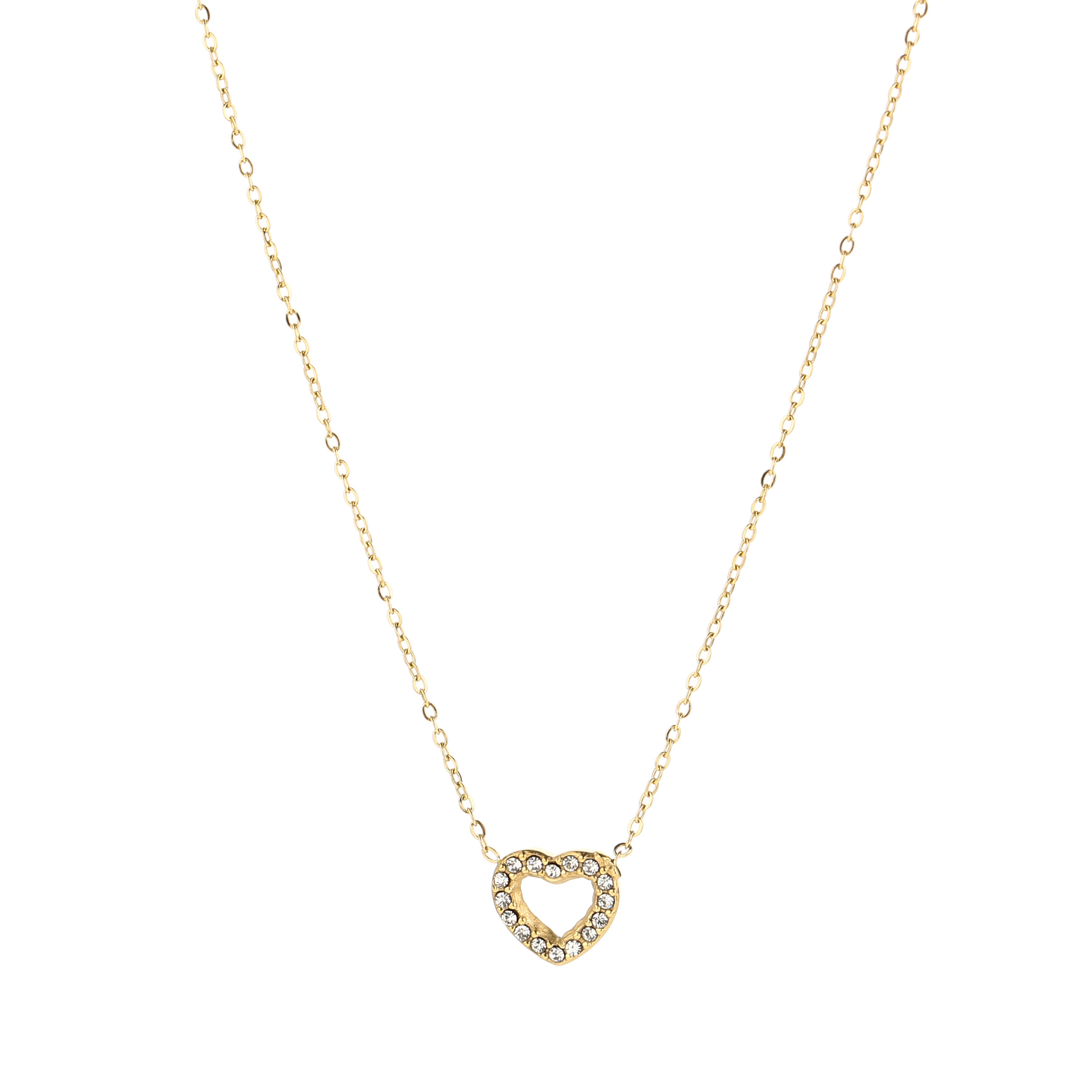 Sparkle Heart Necklace Gold