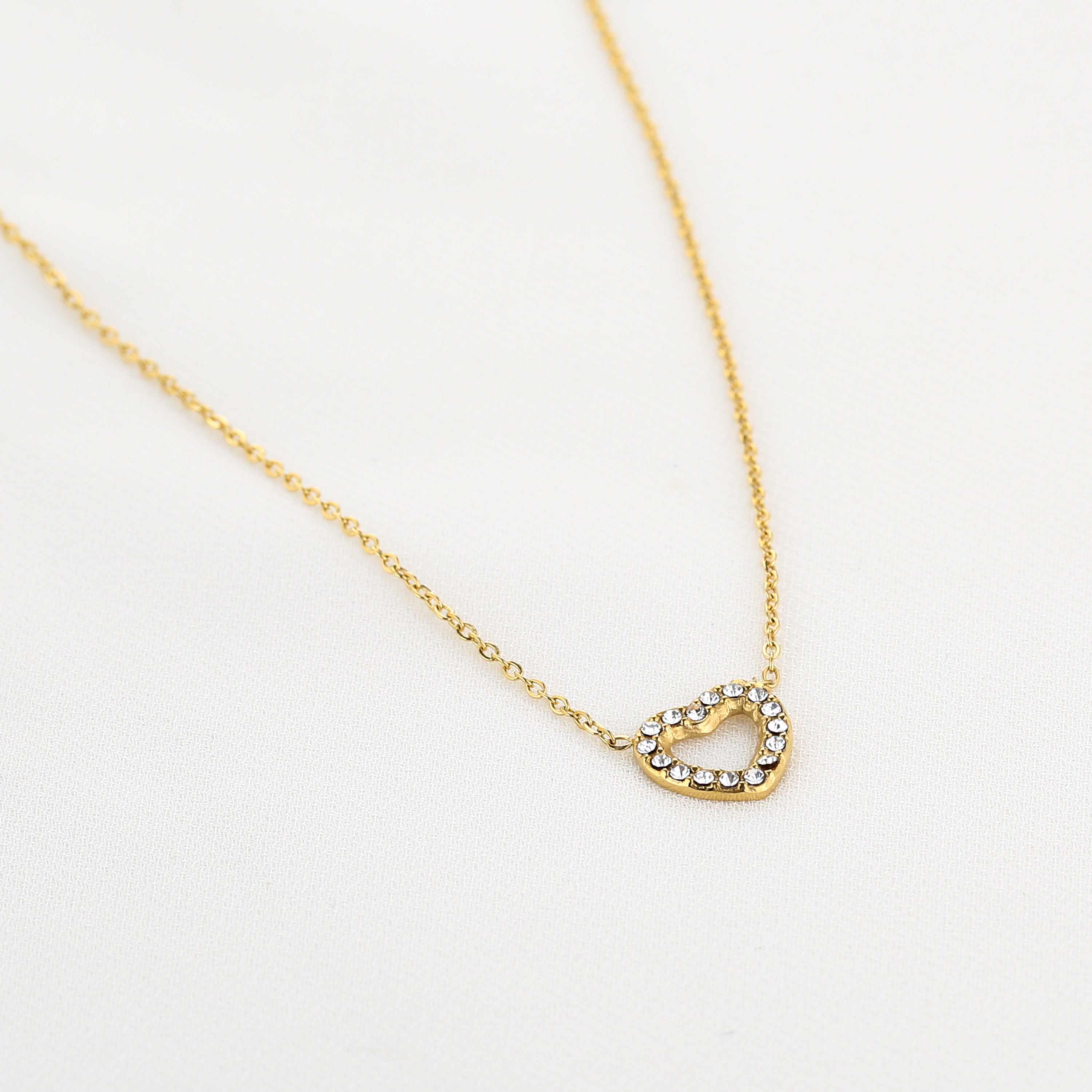 Sparkle Heart Necklace Gold