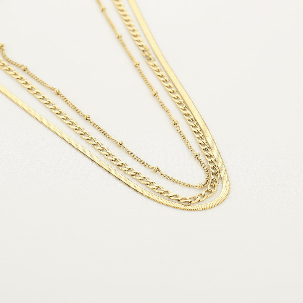Layered Chain Necklace Gold