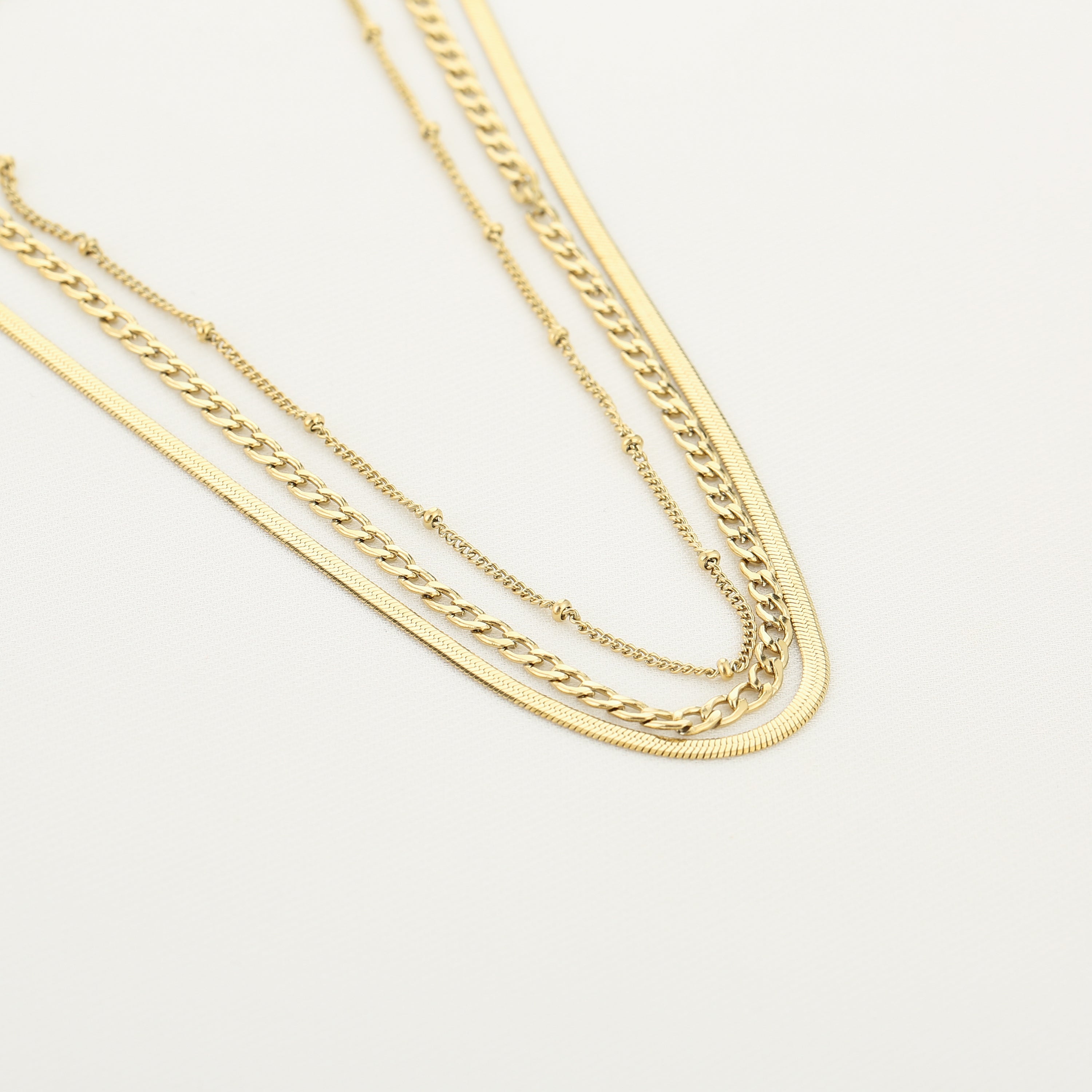 Layered Chain Necklace Gold