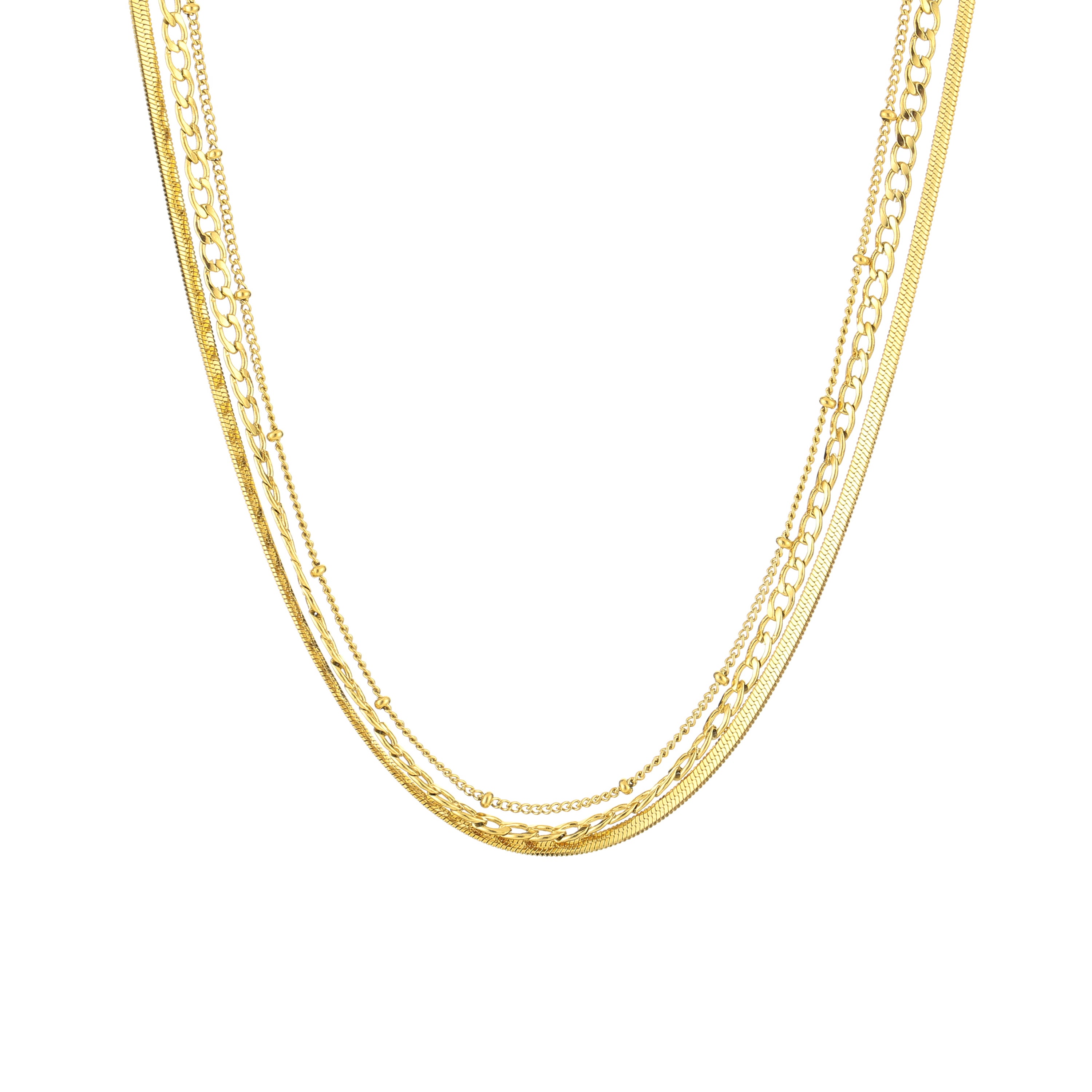 Layered Chain Necklace Gold