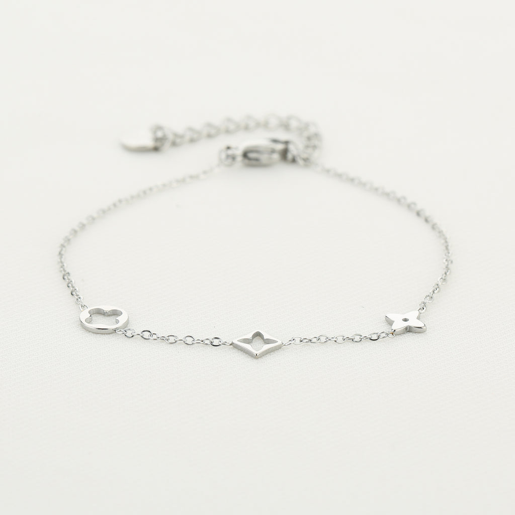 Triple Charm Bracelet Silver
