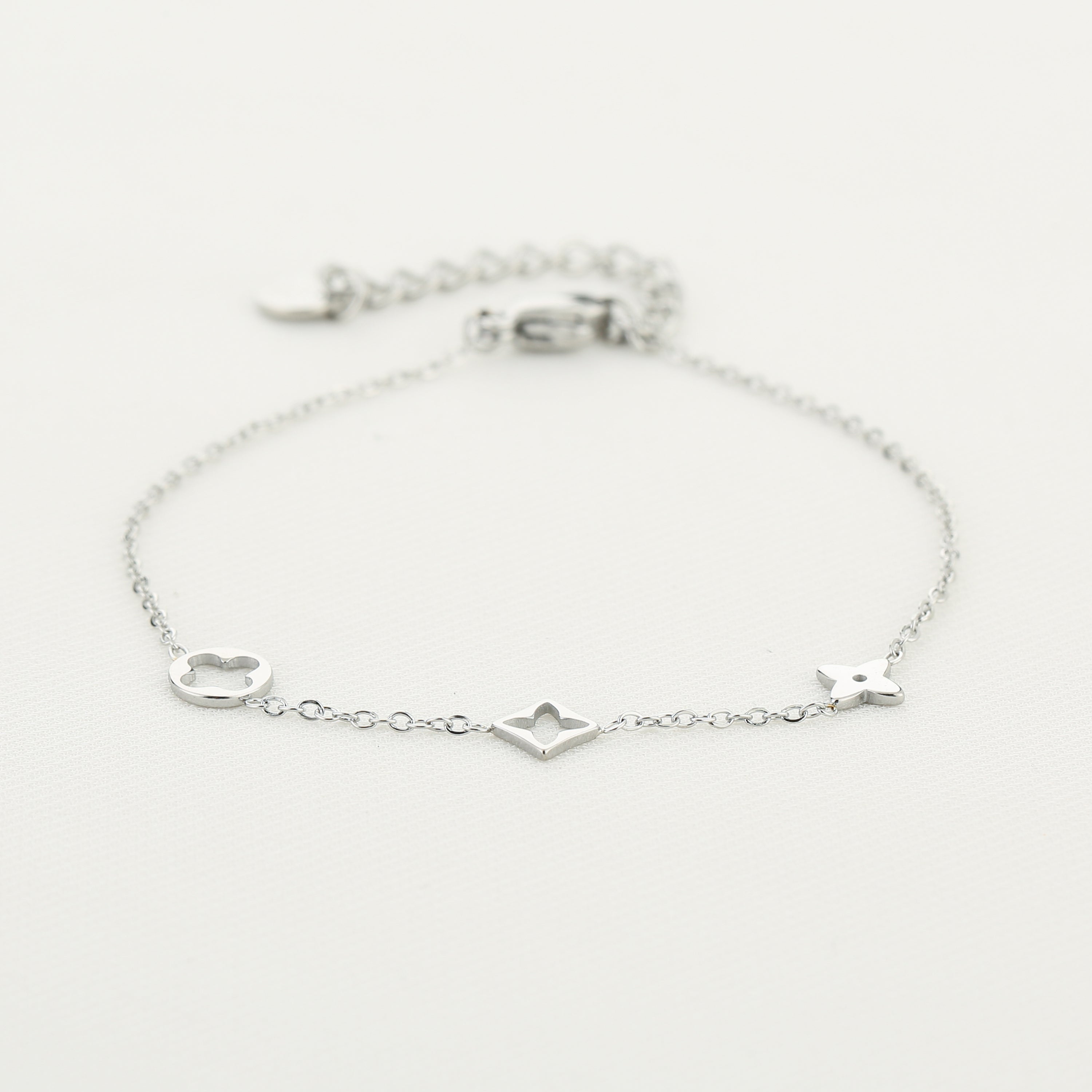 Triple Charm Bracelet Silver