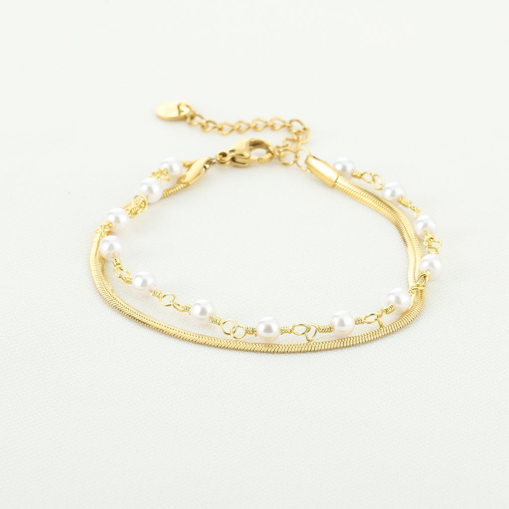 Pearl Duo Bracelet Gold
