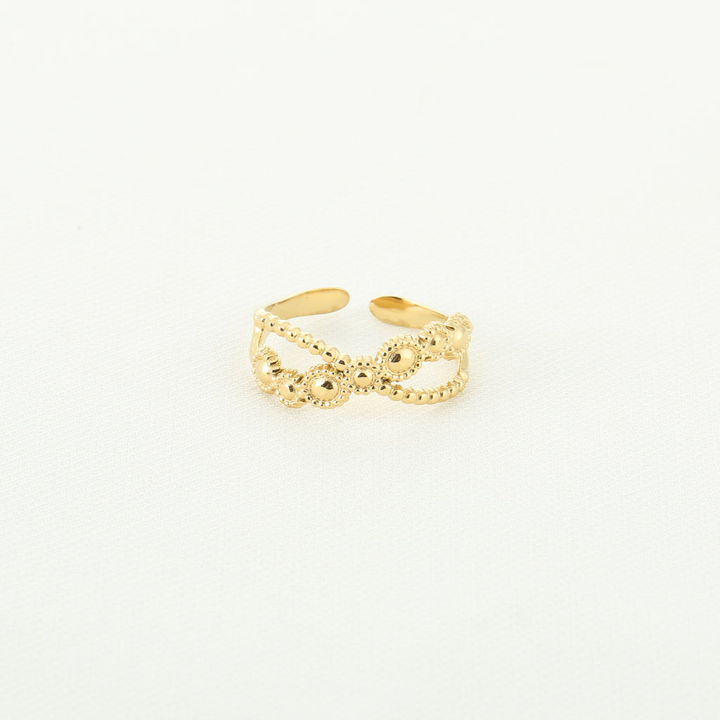 Beaded Infinity Ring Gold