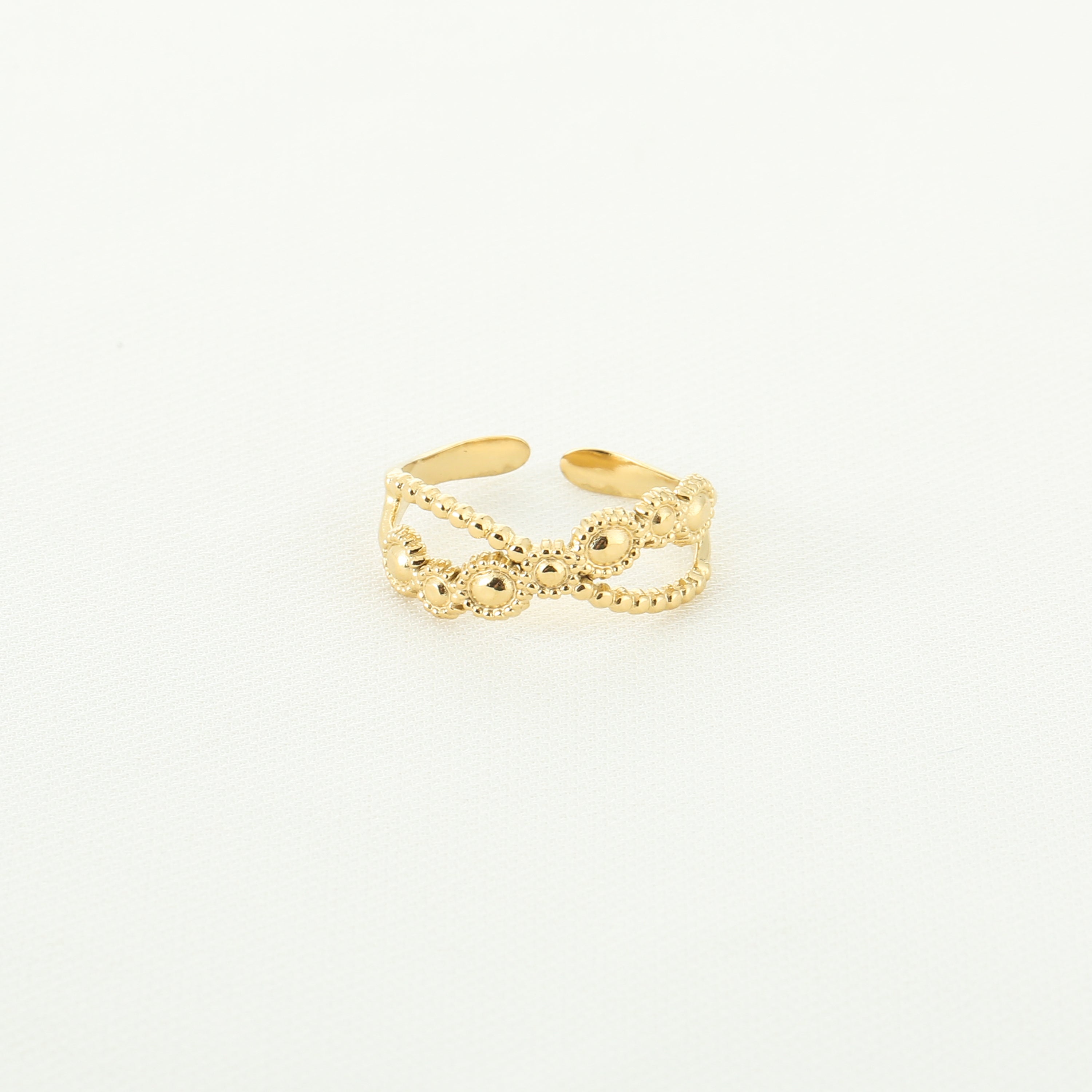 Beaded Infinity Ring Gold