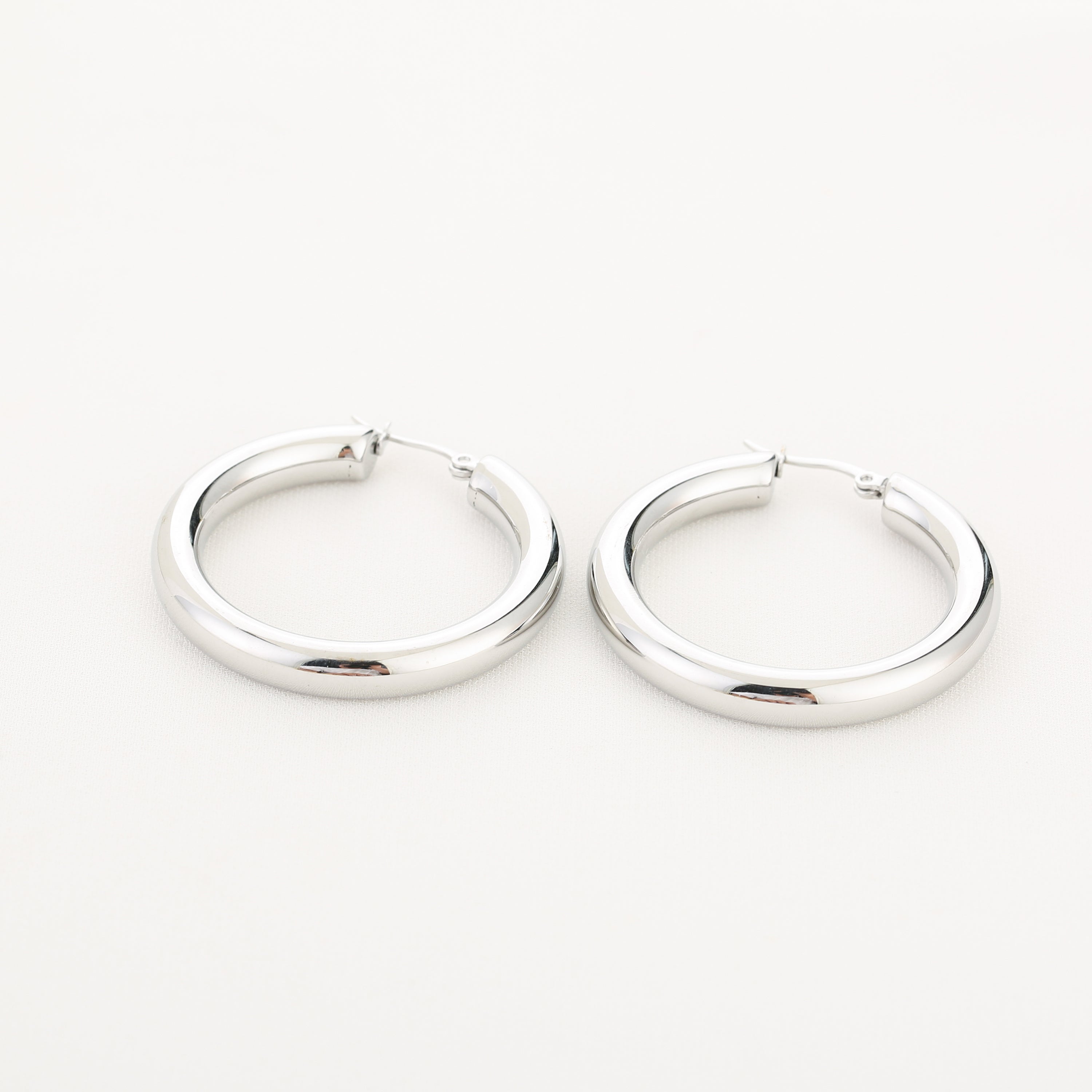 Bold Hoop Earrings Silver