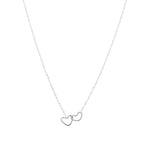 Silver Twinned Hearts Necklace