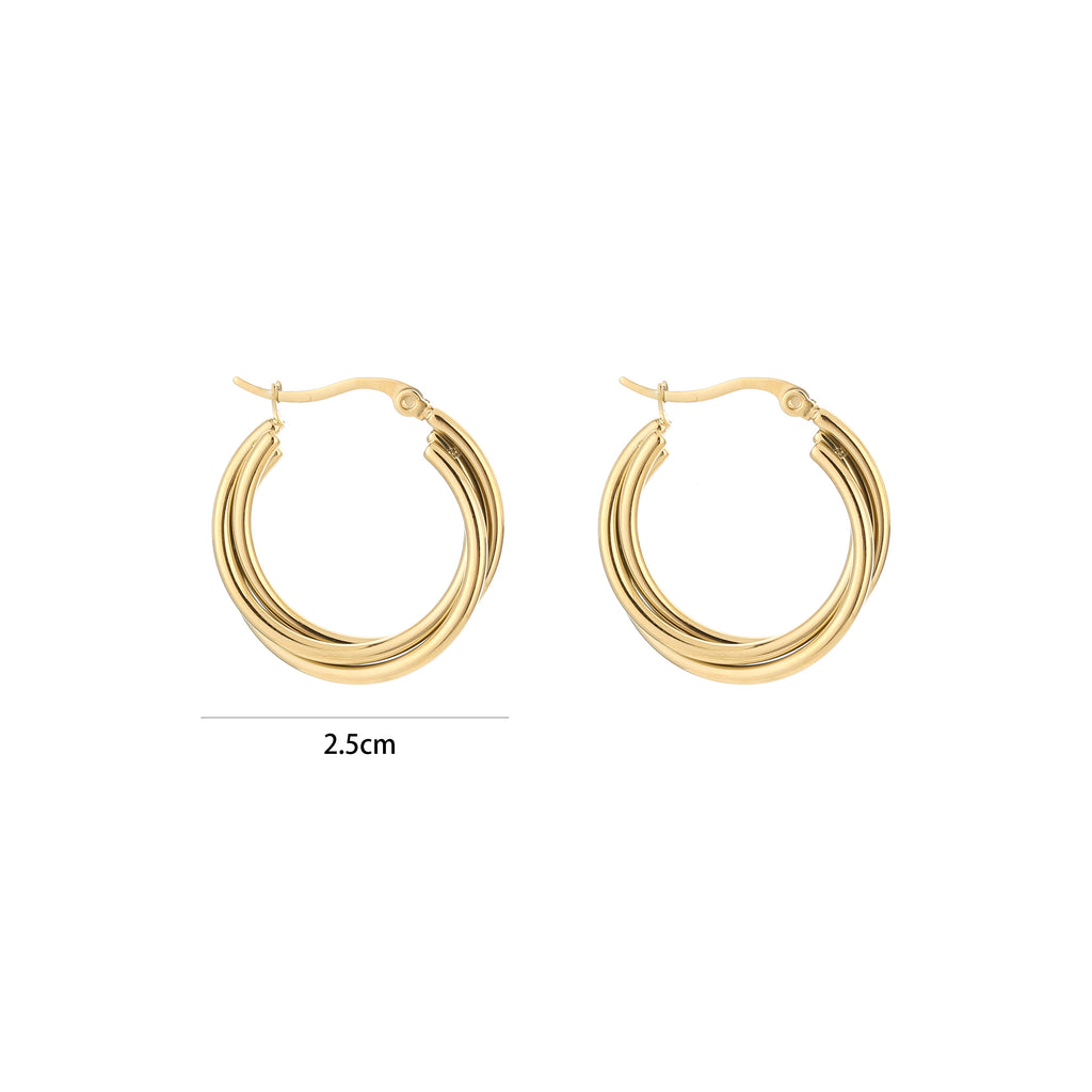 Twisted Hoop Earrings Gold