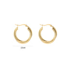 Twisted Hoop Earrings Gold