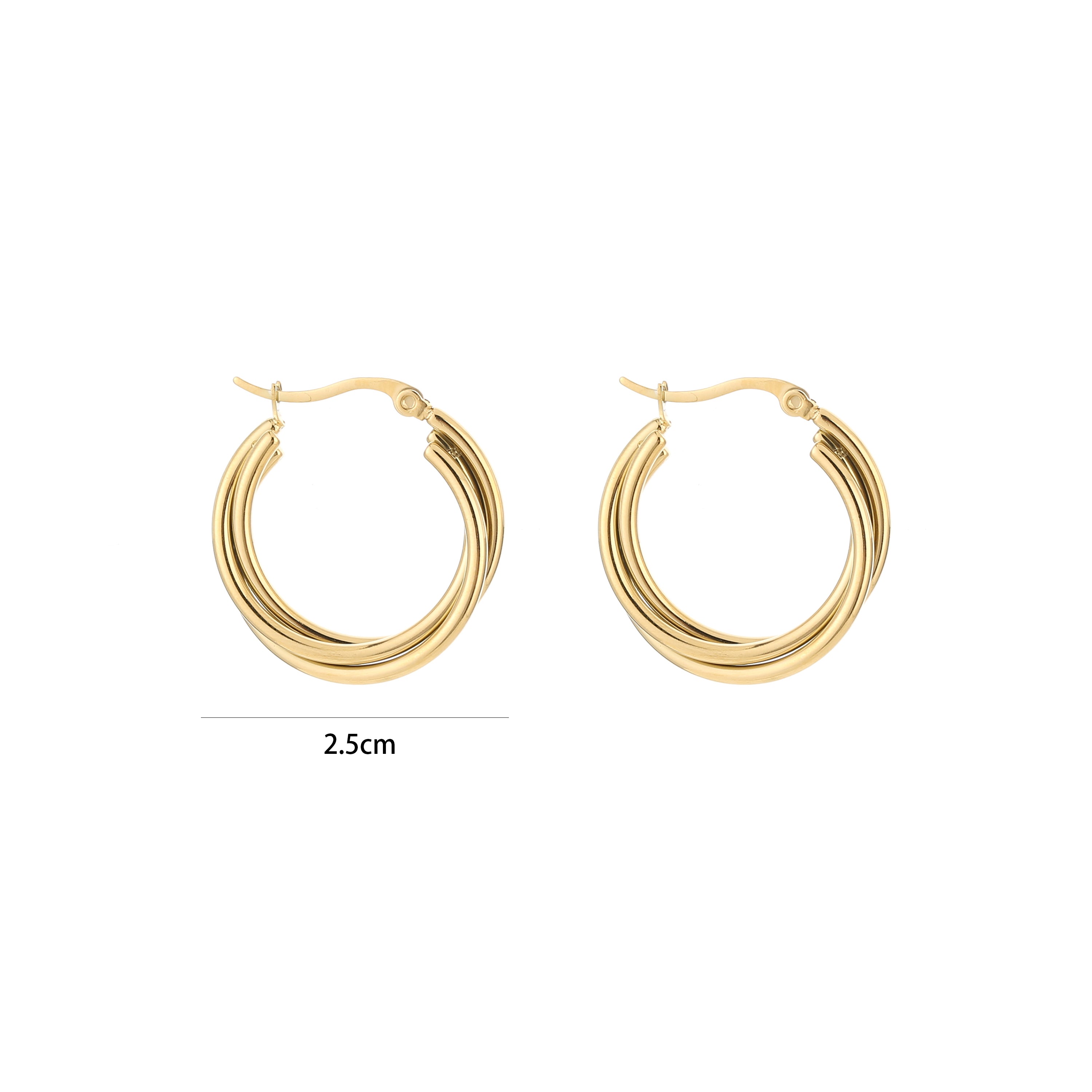 Twisted Hoop Earrings Gold