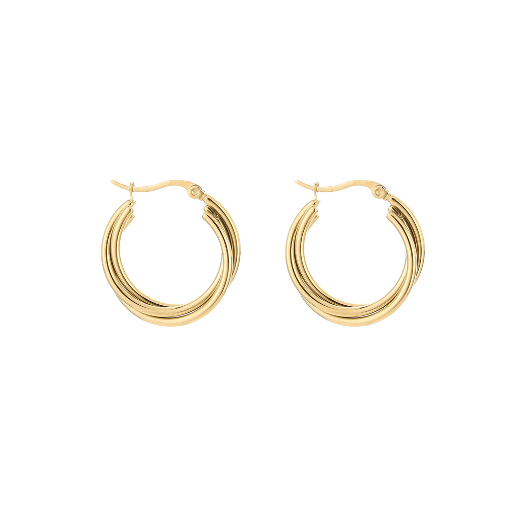 Twisted Hoop Earrings Gold