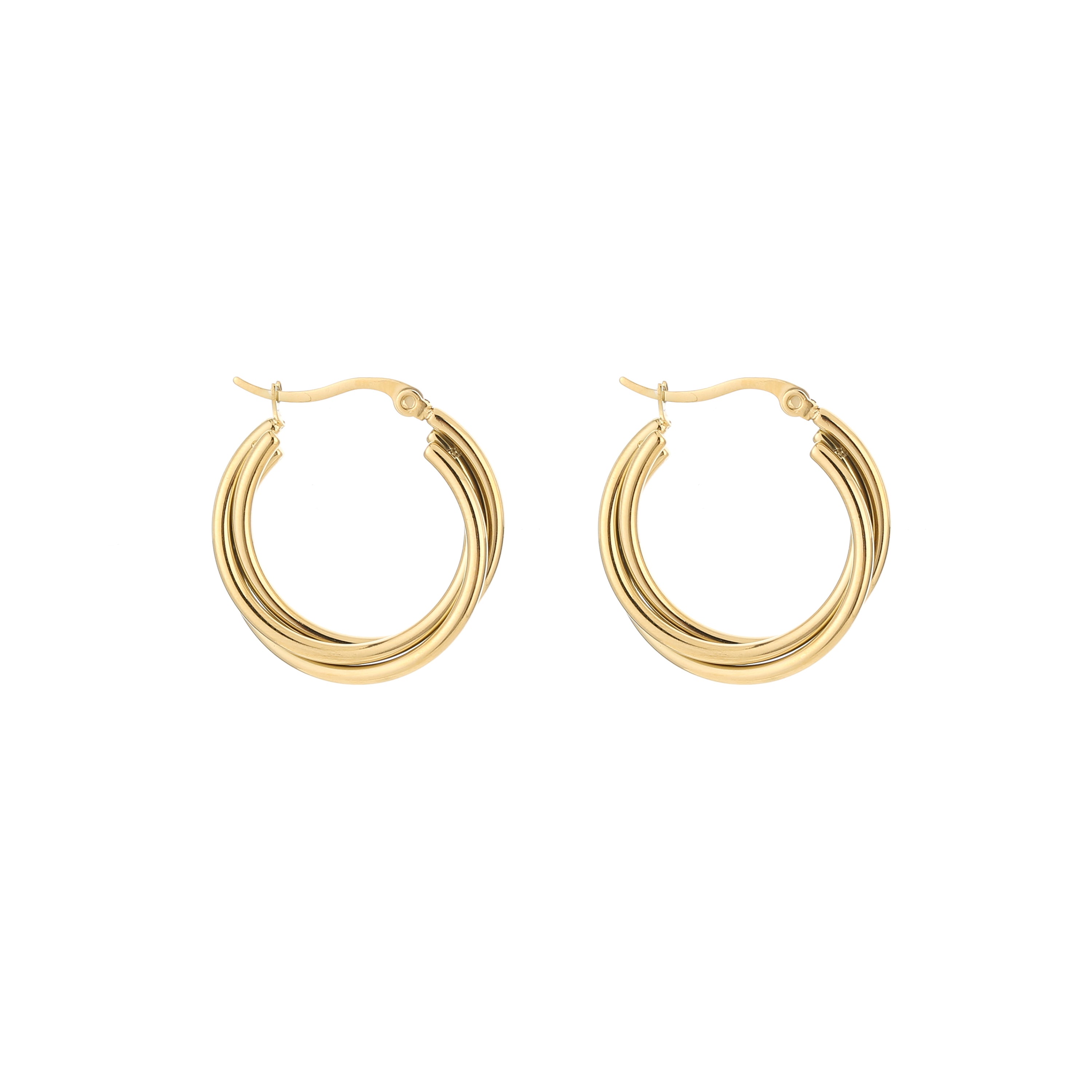 Twisted Hoop Earrings Gold