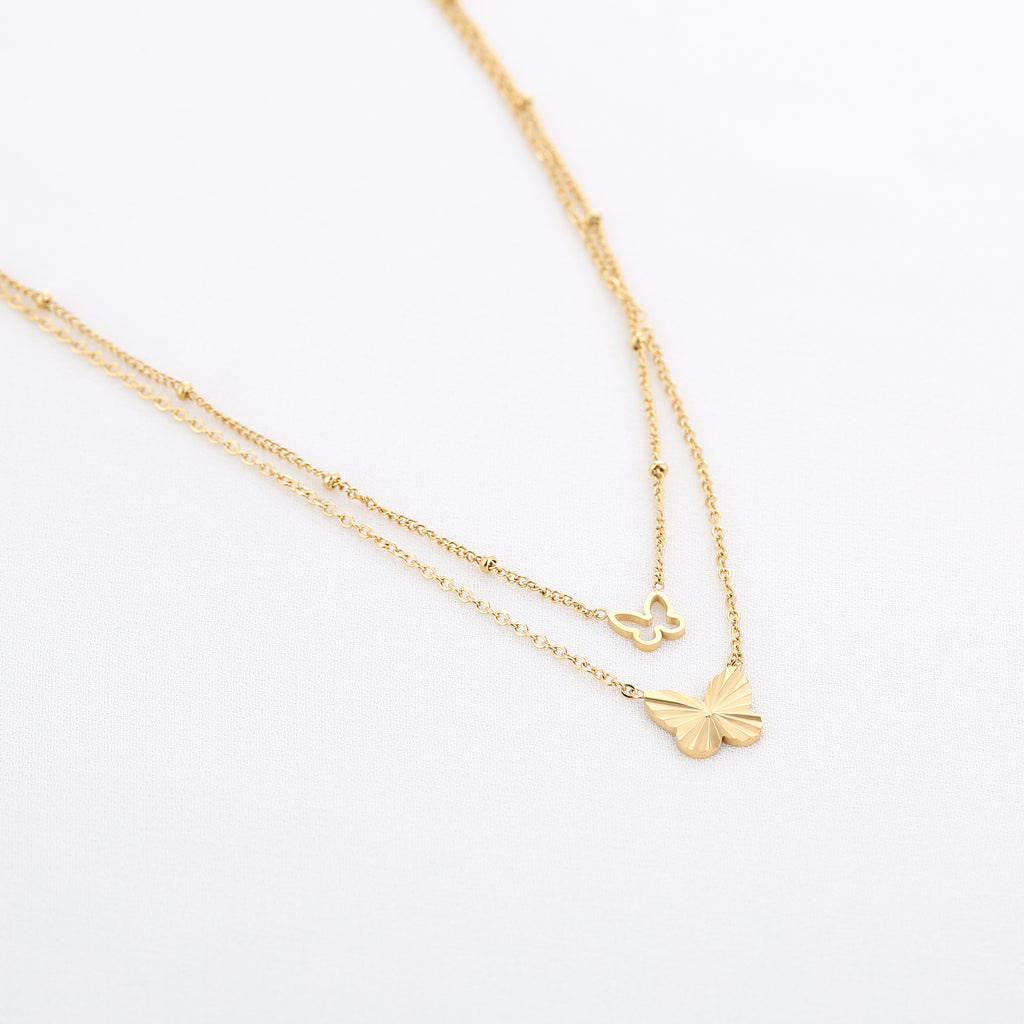 Double Butterfly Necklace