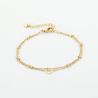 Layered Open Heart Bracelet Gold