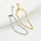 Layered Open Heart Bracelet Silver