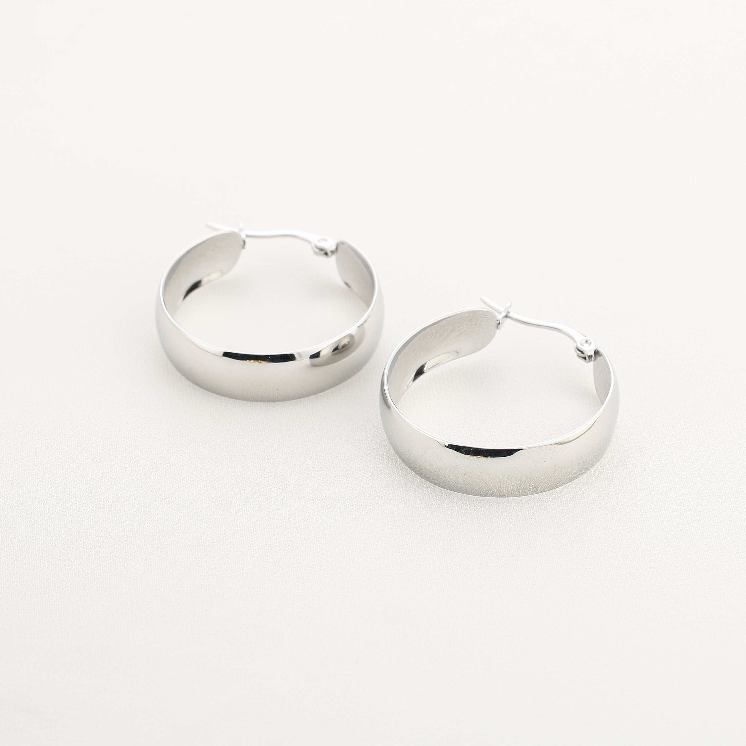 Bold Hoop Earrings Silver