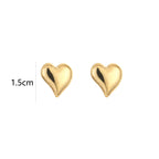 Golden Puffy Heart Studs