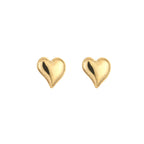 Golden Puffy Heart Studs