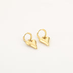 Puffy Heart Earrings Gold