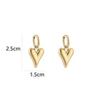 Puffy Heart Earrings Gold