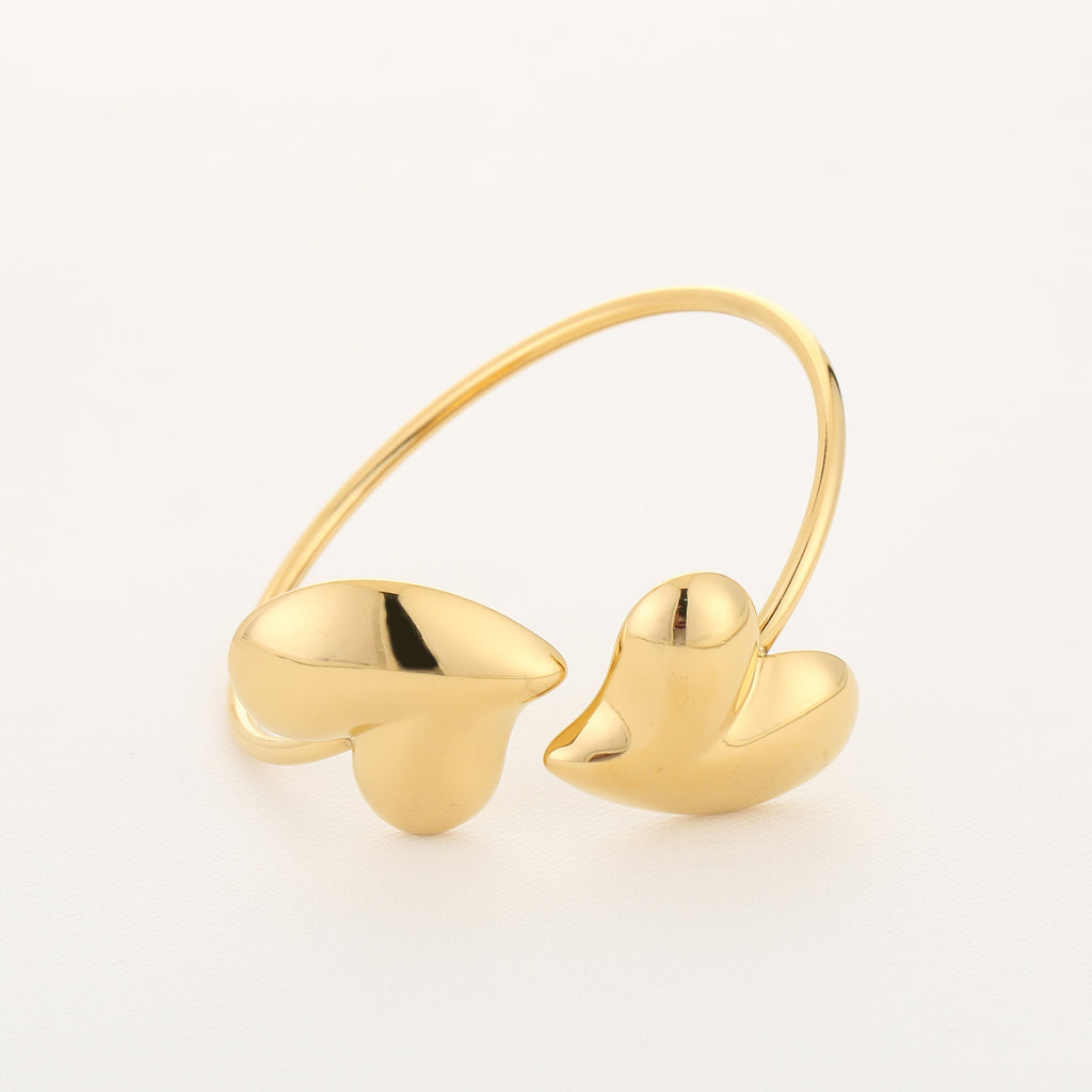 Double Heart Cuff Bracelet