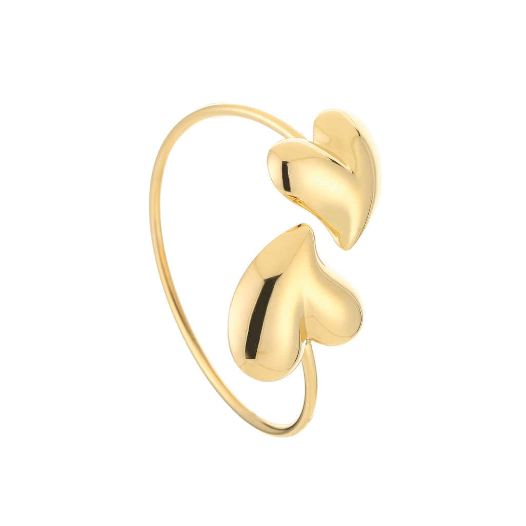 Double Heart Cuff Bracelet