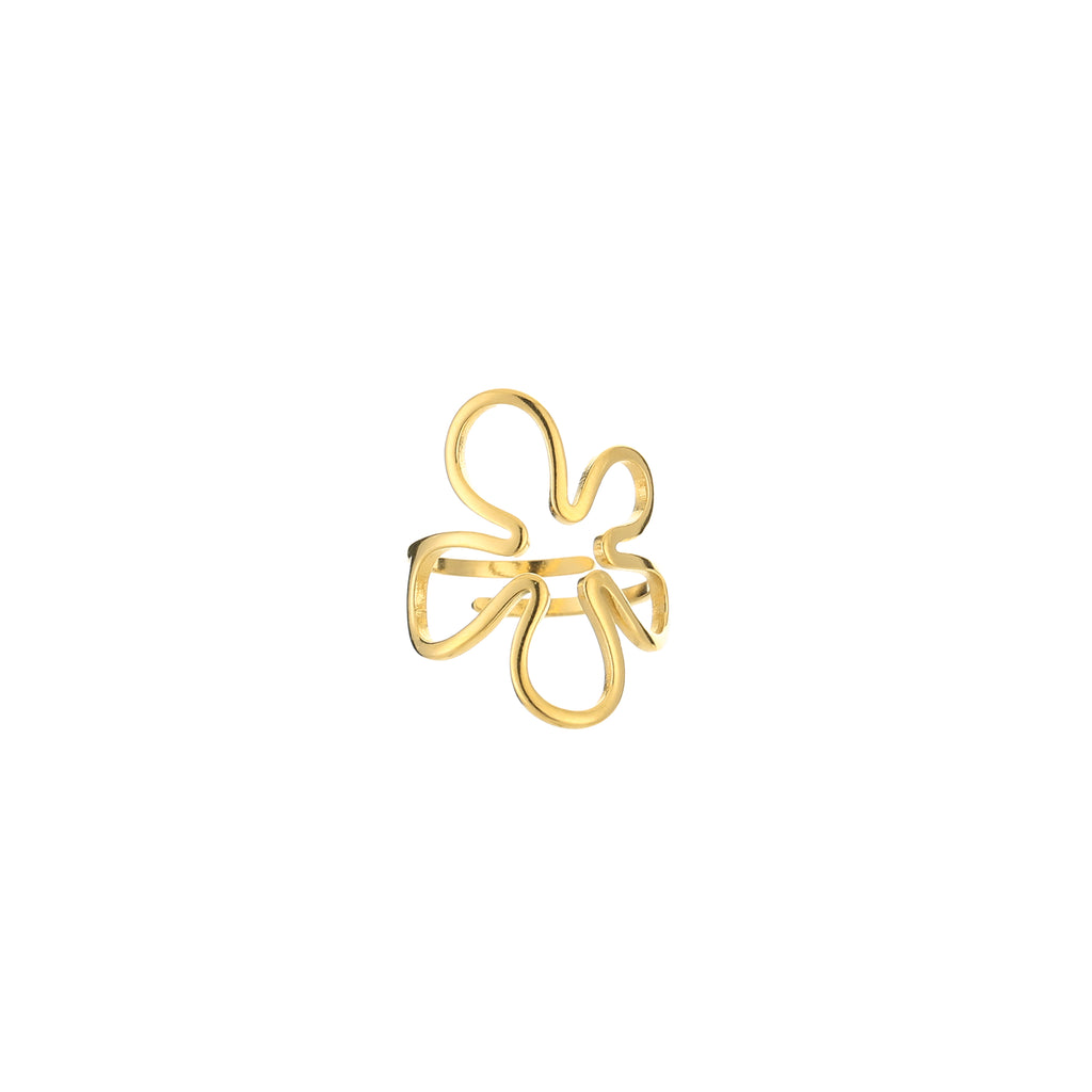 Open Flower Ring Gold