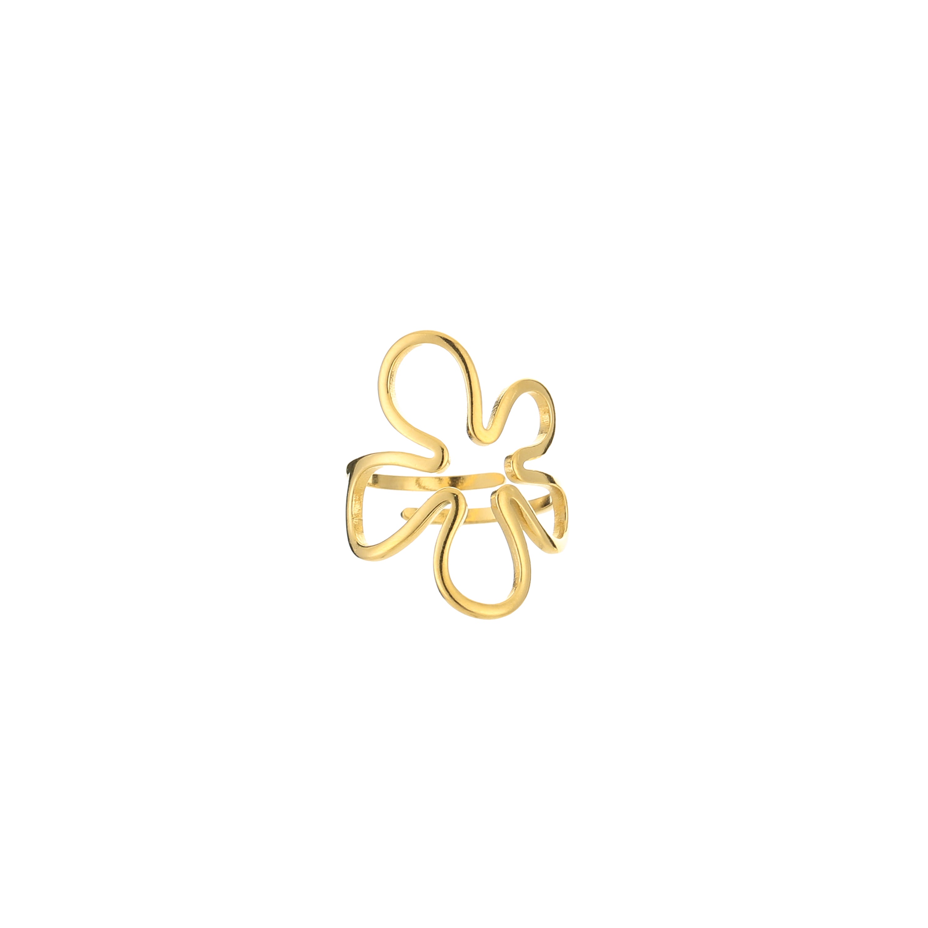 Open Flower Ring Gold