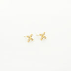 Crystal Petal Earrings Gold