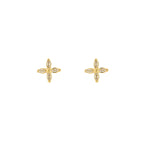 Crystal Petal Earrings Gold