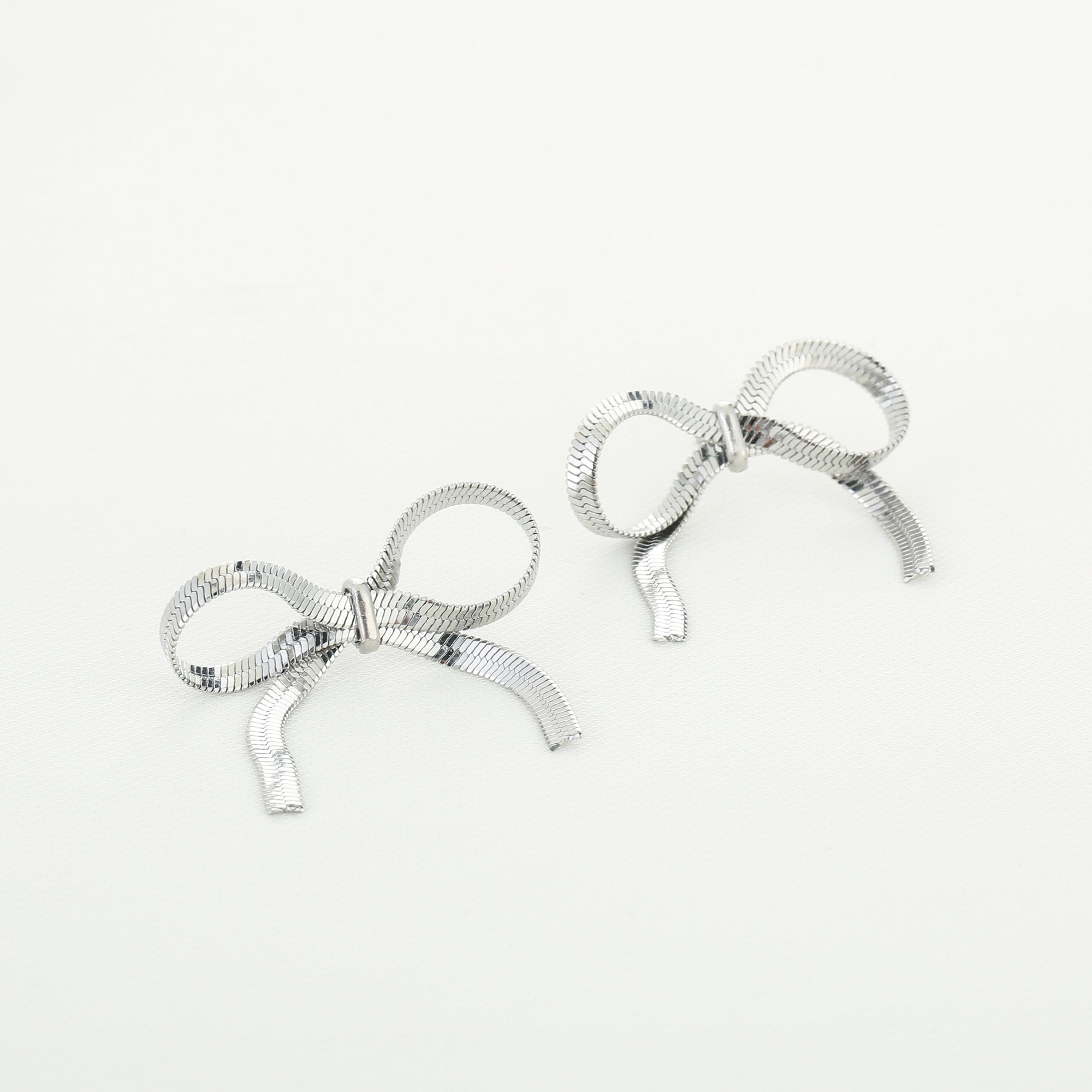 Silver Bow Earrings